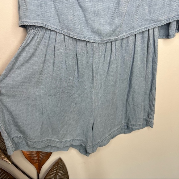 SPLENDID Indigo Dye Crosshatch Sleeveless Romper - Picture 3 of 6